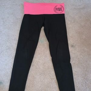 PINK leggings with pink waistband